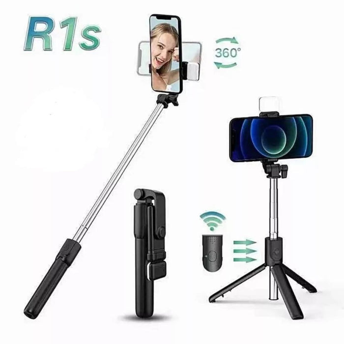 R1S selfie stick tripod with Bluetooth remote