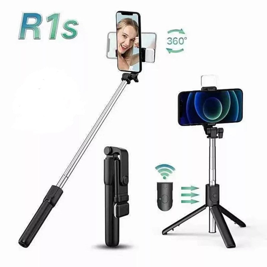 R1S selfie stick tripod with Bluetooth remote