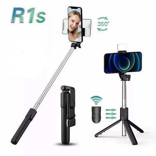 R1S selfie stick tripod with Bluetooth remote