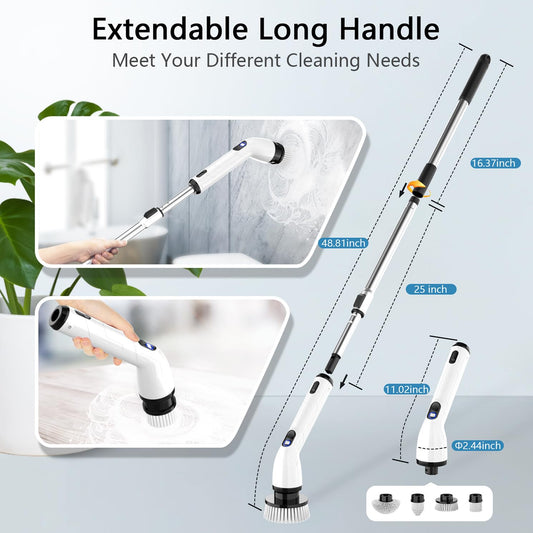 Premium Cordless Electric Spin Scrubber – 7-in-1 Deep Cleaning Kit