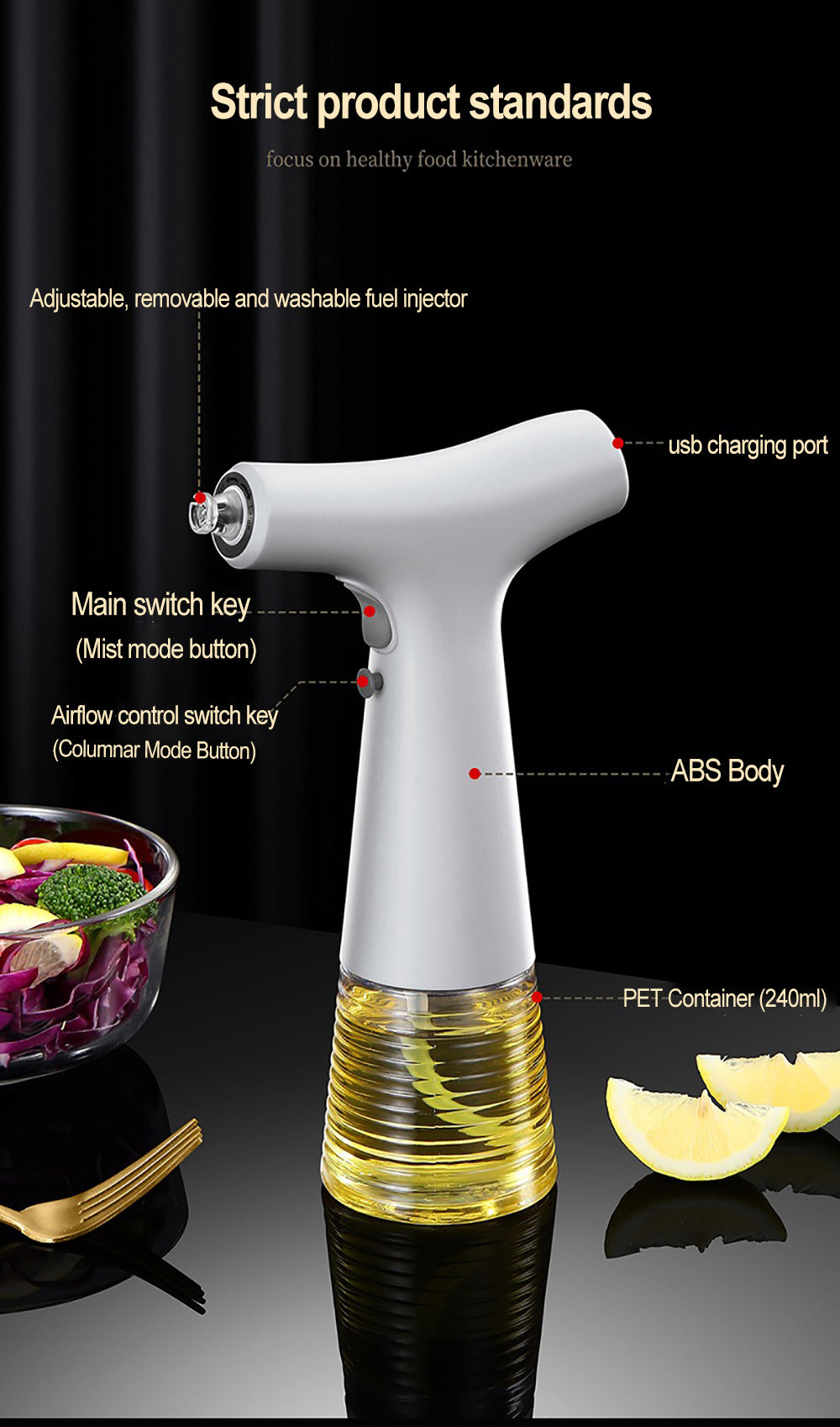 Electric Oil Spray Bottle & Dispenser product image